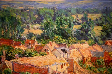 Blick auf das Dorf Giverny